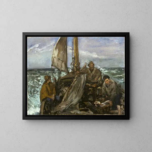 Los Trabajadores del mar - Édouard Manet — cuadro enmarcado en la pared