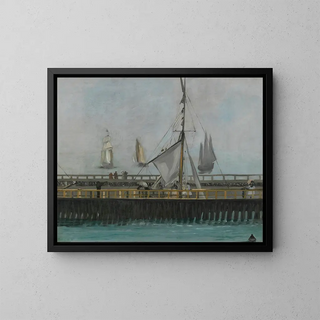 El muelle de Boulogne-sur-Mer - Édouard Manet — cuadro enmarcado en la pared