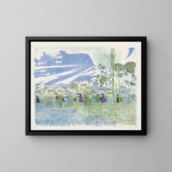 A través de los campos, plancha tres de Paisajes e Interiores - Édouard Vuillard — cuadro enmarcado en la pared