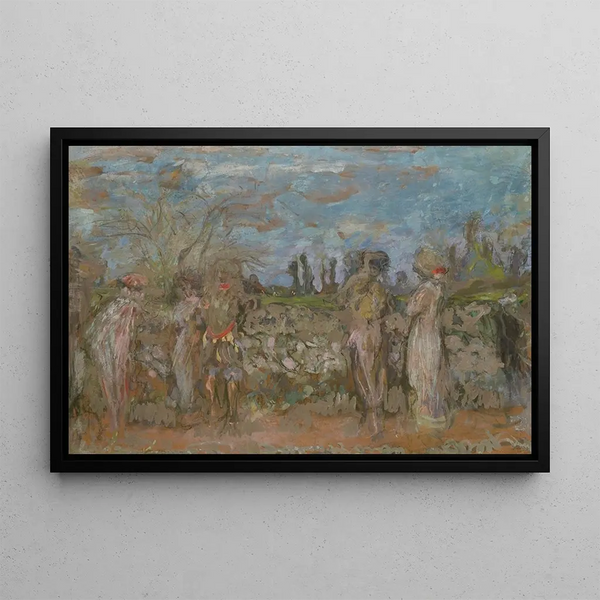 Comediantes en el bosquejo II - Édouard Vuillard — cuadro enmarcado en la pared