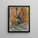 two seated figures on the steps of a house - Édouard Vuillard — framed artwork on a wall