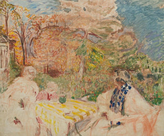 Mujeres y niño en el Clos de Cézanne - Édouard Vuillard — vista de la obra