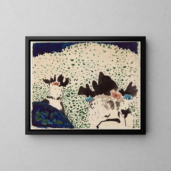 Cuatro damas con sombreros elegantes - Édouard Vuillard — cuadro enmarcado en la pared