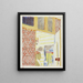 interior con papel pintado rosa III - Édouard Vuillard — cuadro enmarcado en la pared