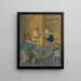 interior con tres personajes - Édouard Vuillard — cuadro enmarcado en la pared