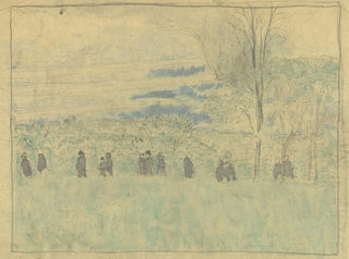 Paisaje con paseantes - Édouard Vuillard — vista de la obra