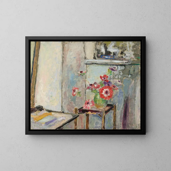 Les Anémones sur une petite table - Édouard Vuillard | Painting — framed artwork on a wall