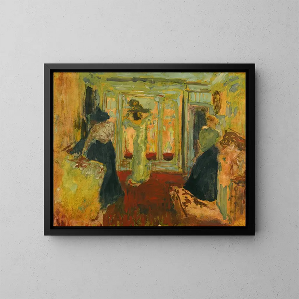 Madame Hessel chez la modiste - Édouard Vuillard — framed artwork on a wall