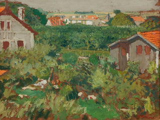 casas en un corral - Édouard Vuillard — vista de la obra