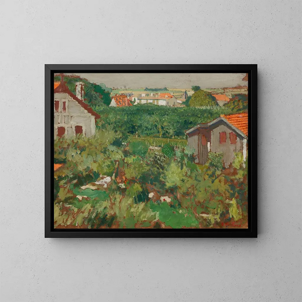 casas en un corral - Édouard Vuillard — cuadro enmarcado en la pared