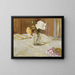 Rosas en un jarrón de cristal - Édouard Vuillard — cuadro enmarcado en la pared