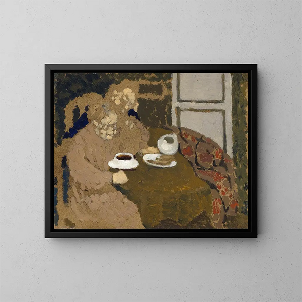 Dos mujeres bebiendo café - Édouard Vuillard — cuadro enmarcado en la pared