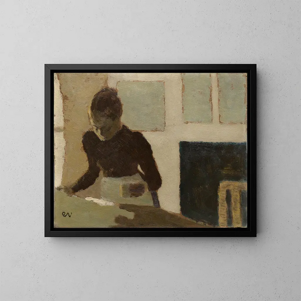 Mujer planchando - Édouard Vuillard — cuadro enmarcado en la pared