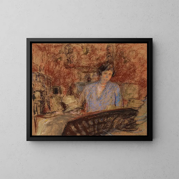 estudio para el retrato de Madame Lucien Sauphar - Édouard Vuillard — cuadro enmarcado en la pared