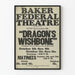 Póster vintage de teatro Dragon's Wishbone - Decoración mural retro