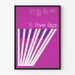 Póster E. Power Biggs - Diseño de piano vintage violeta