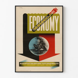 Vintage Poster "Economiser dans la Bataille de l'Atlantique"