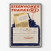 Póster mural vintage Eisenhower Thanks Us - Decoración industrial e histórica