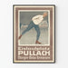 Póster vintage de patinaje sobre hielo Pullach Bürger Bräu Terrazas