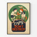Vintage wall decoration poster Enjoy Don't Destroy child and flowers