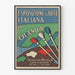 Póster de exposición de arte italiano vintage en Ámsterdam