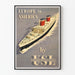 Póster vintage Europa a América por United States Lines
