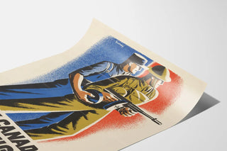 Vintage Canadian wartime decorative poster "Every Canadian Must Fight"