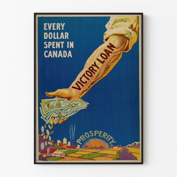 Póster vintage de la Victoria Loan - Inversión para la prosperidad de Canadá