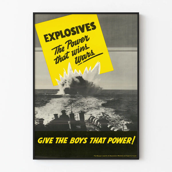 Vintage war poster Explosives The Power that Wins Wars