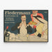 Vintage restaurant poster wine and pleasure under the linden trees — framed artwork on a wall