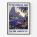 Póster vintage de viaje a las Islas del Mar del Sur Pan American