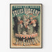 Póster vintage Folies-Bergère Los Elliott en bicicleta antigua
