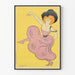 Póster de bailarina Folies Bergère en rosa y amarillo