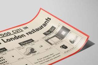 Vintage Food Cuts Poster in Famous Restaurants of London — artwork view