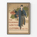 Póster vintage de moda invernal elegante