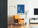 Póster vintage For Heaven's Sake sobre fondo de luna azul