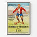 Póster vintage de fútbol Noruega 1928 Fredriksstad Fotballklub vs Lyn