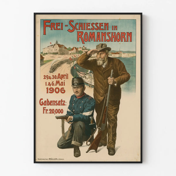 Póster vintage de tirada libre en Romanshorn 1906