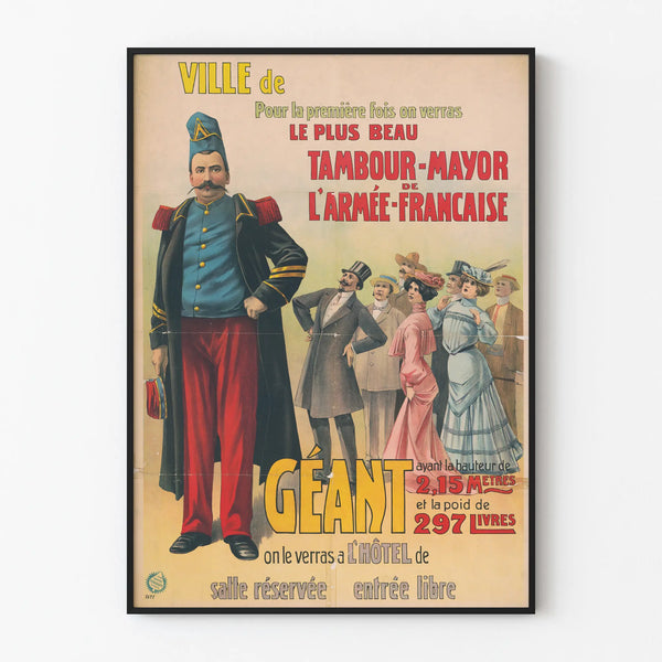 Vintage Poster of the Giant Drum Major of the French Army