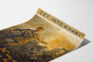 Vintage Military Poster Get Into Khaki