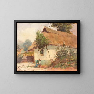Casa de campesino húngara - Ágoston Cs — cuadro enmarcado en la pared