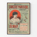 Póster antiguo Gran Concierto Parisino Sra. Demay 37 Faubourg Saint-Denis