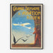 Póster vintage de la Gran Semana de la Aviación en Rouen 1910