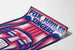 Decorative poster of Fisk Jubilee Singers with harp and mask motif