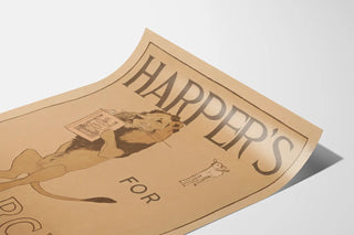 Vintage Harper's poster for March with lion and lamb