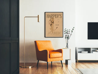 Vintage Harper's poster for March with lion and lamb