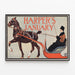 Póster vintage de Harper's enero con caballo y trineo — cuadro enmarcado en la pared