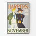 Póster deportivo universitario vintage de noviembre de Harper's
