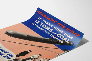 Póster de Propaganda Militar de Torpedos y Carbón
