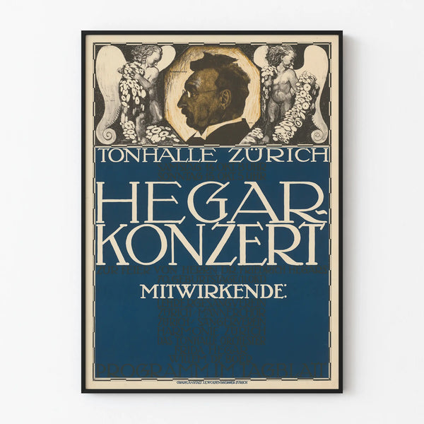 Póster del concierto de Hegar en la Tonhalle de Zúrich